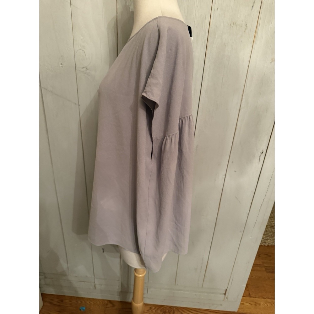 Eileen Fisher Silk Boxy Blouse Top misty lilac Tunic Pull Over New 268$ Lg - Picture 11 of 13